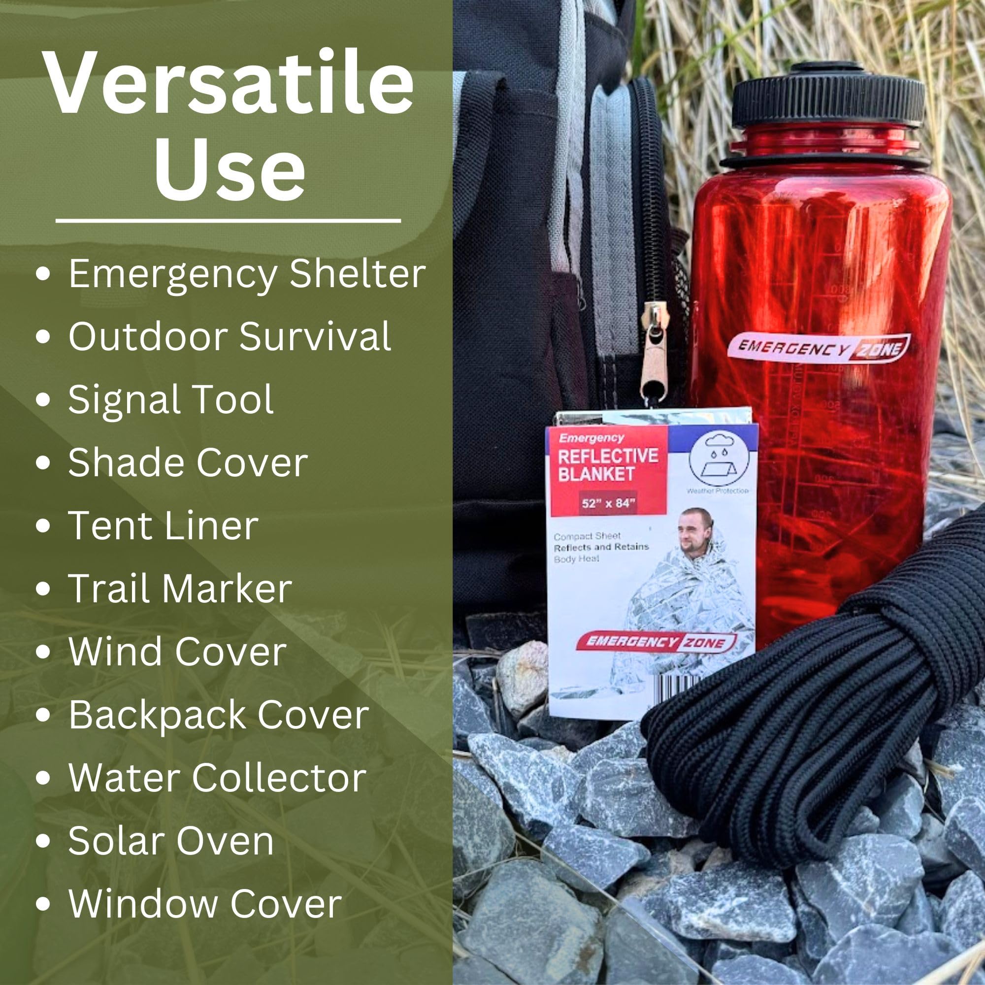 Emergency Zone blanket used in camping to stay warm