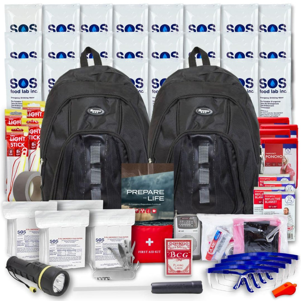 Emergency Zone Essentials Deluxe Kit main pack shows organized storage for quick crisis grab-and-go.