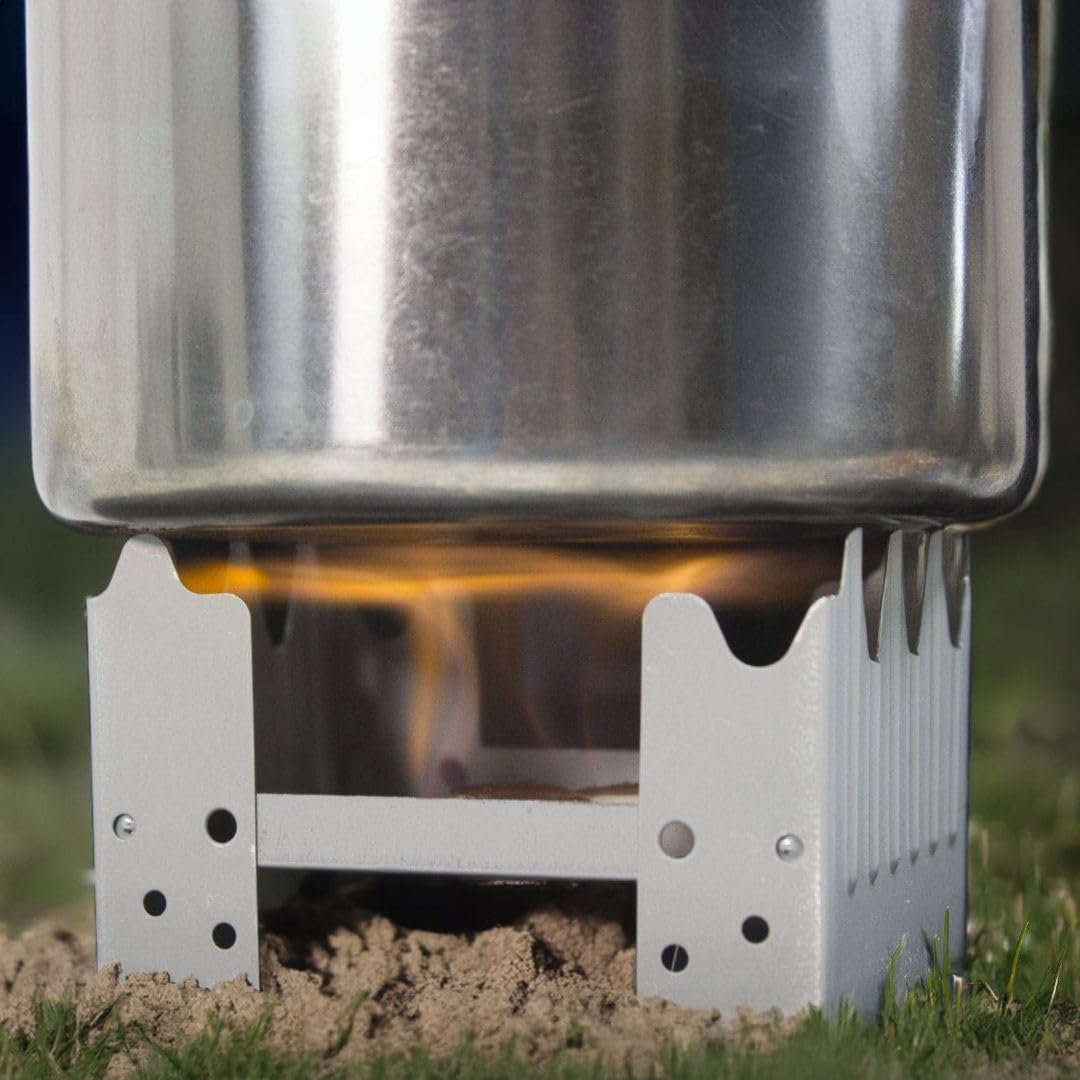 Emergency Zone folded-stowable-stove stores neatly for travel and camping