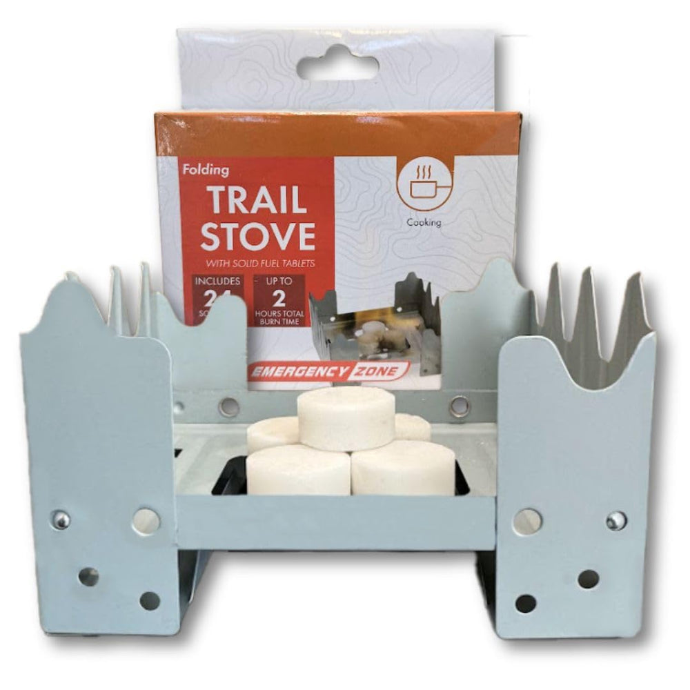 Emergency Zone folding stove showcases a compact design ideal for backpacking