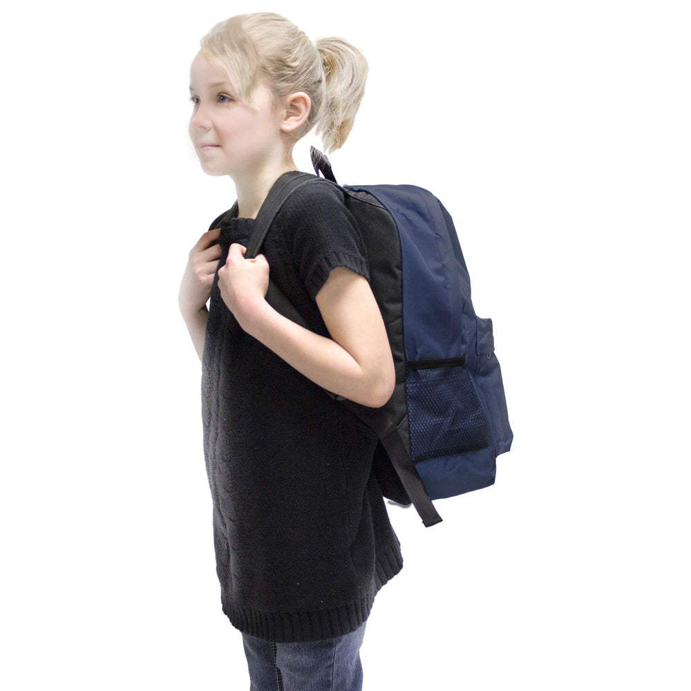 Emergency Zone Keep-Me-Safe Child Deluxe 72-Hr Kit navy purified water ensures hydration during emergencies.