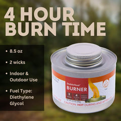 Emergency Zone StableHeat burner fuel cell in action shows clean, smokeless burn for safe indoor use.
