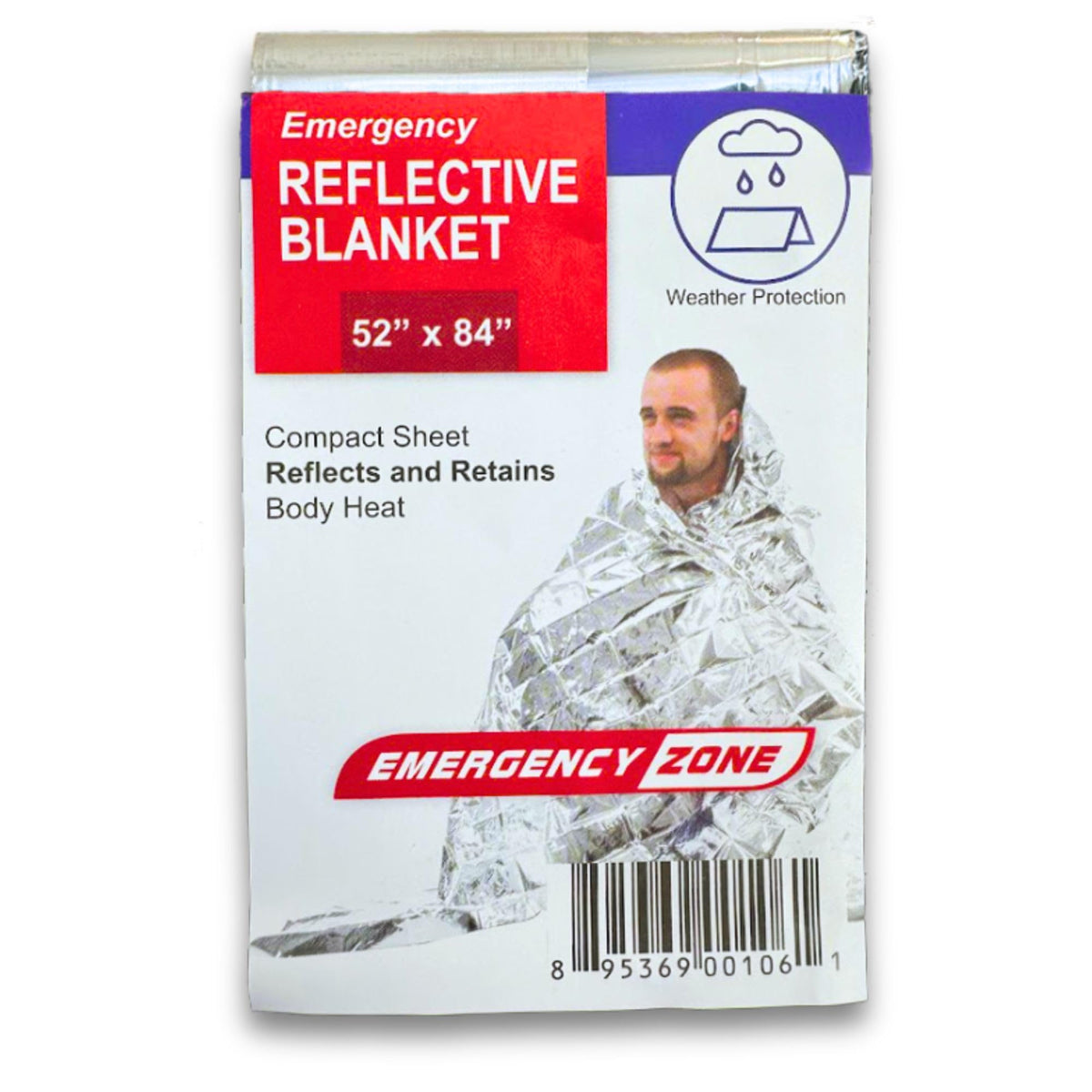 Emergency Zone thermal blanket unfolded for warmth outdoors