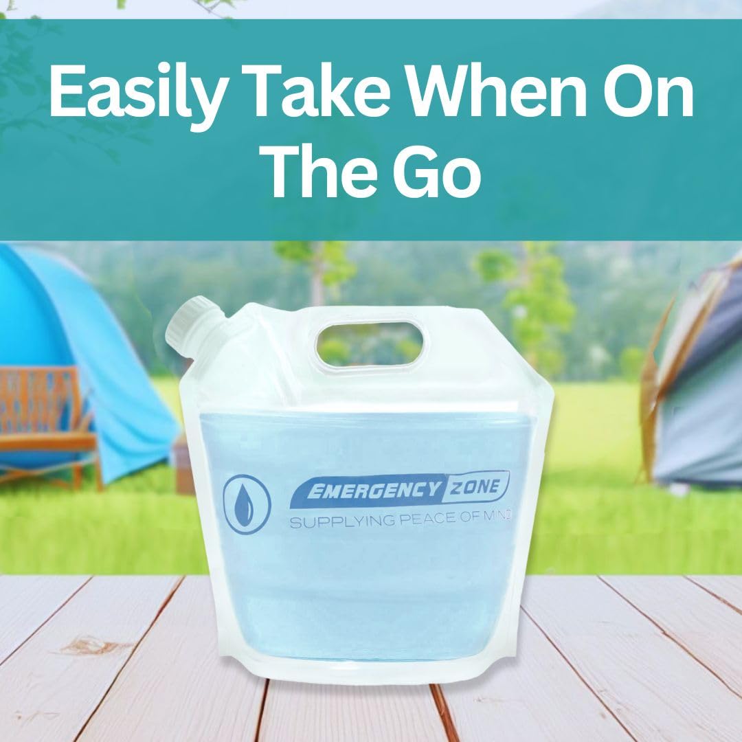 Emergency Zone water pouch suitable for camping, boating, and road trips.