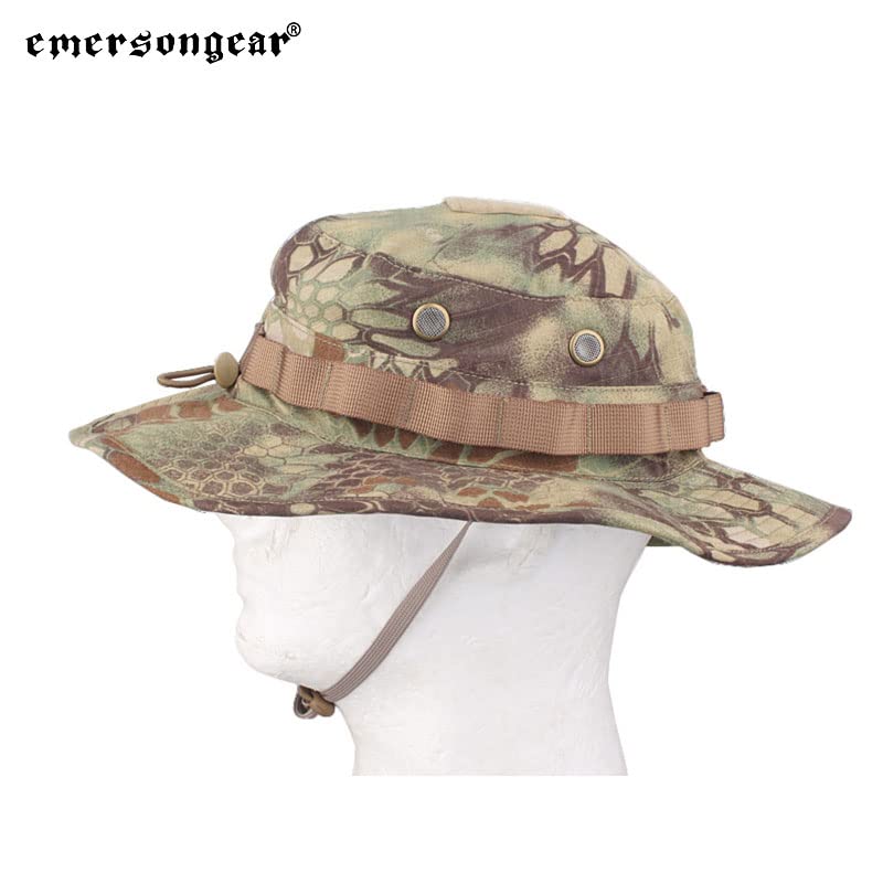 Adjustable brim helps shield ears and eyes in humid, mosquito-prone environments.