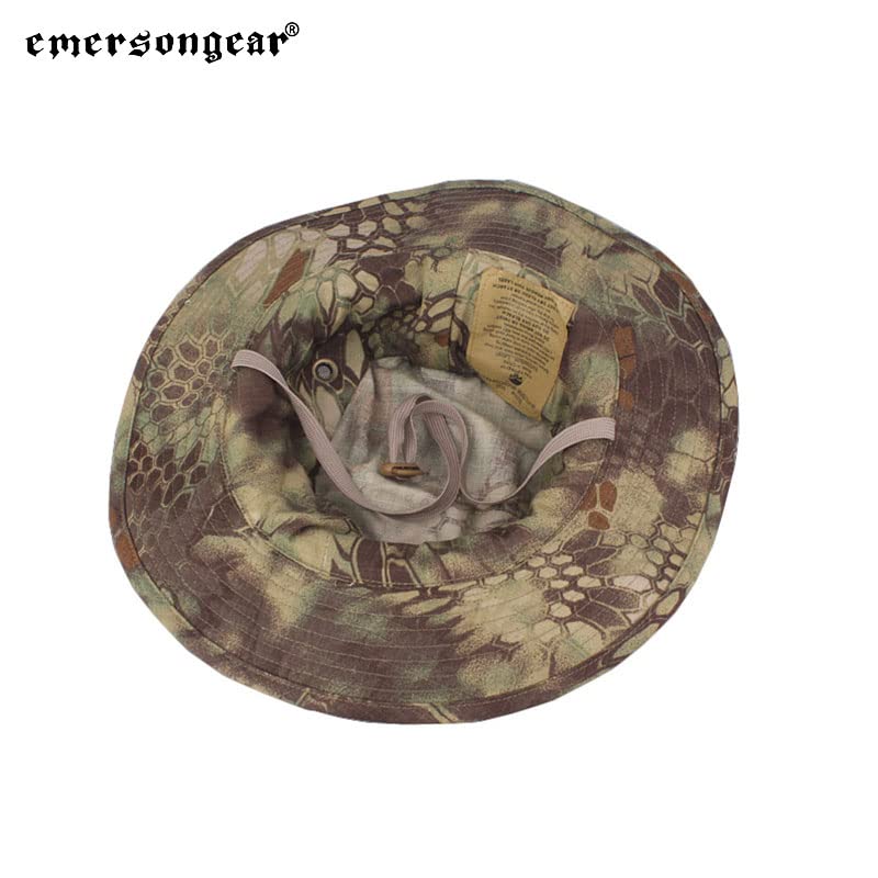 EmersonGear boonie hat with camo, sun protection, and breathable comfort for hot days.