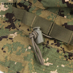 EMERSONGEAR camouflage boonie hat with MOLLE webbing for gear attachment.