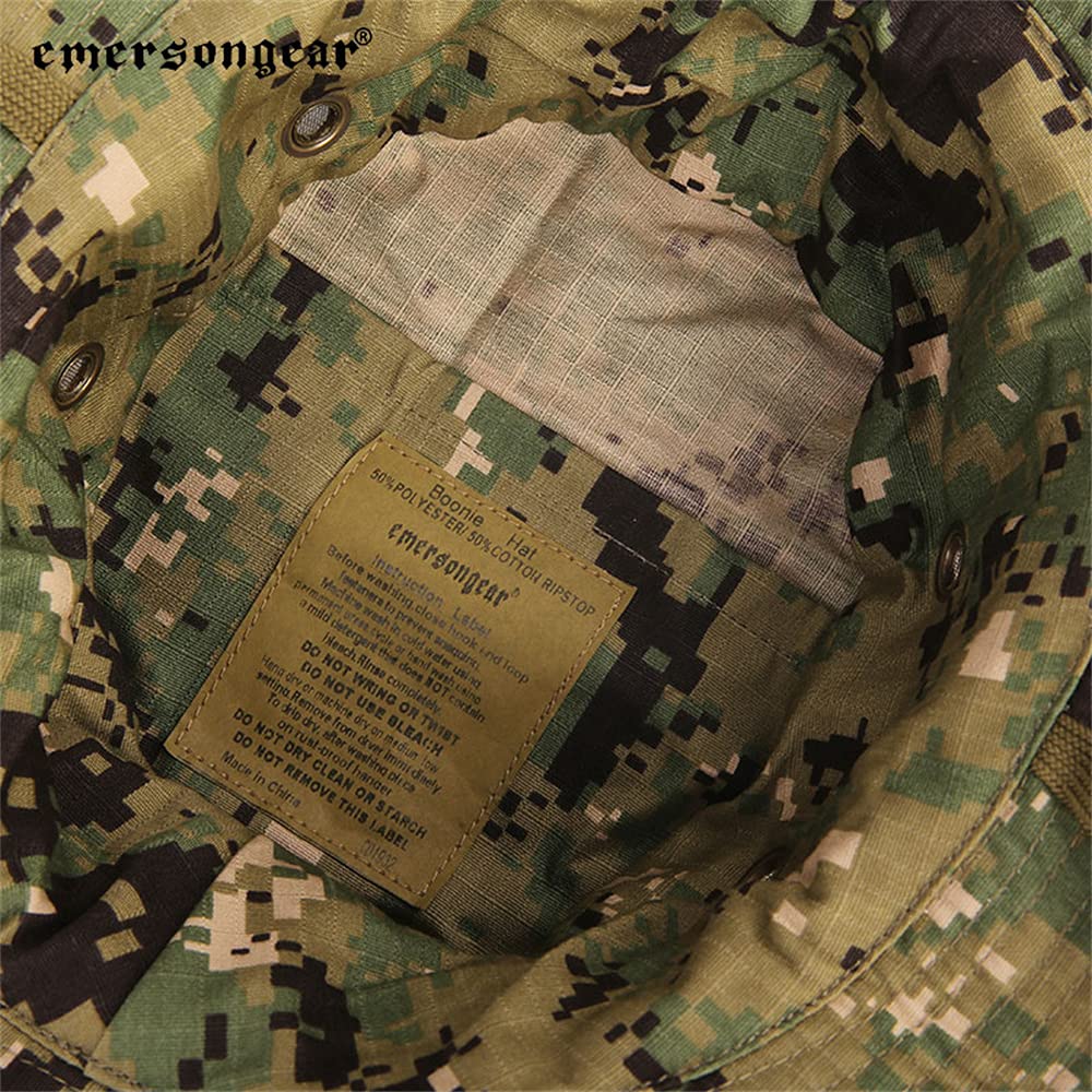 EMERSONGEAR adjustable chin strap boonie hat for secure fit during activity.