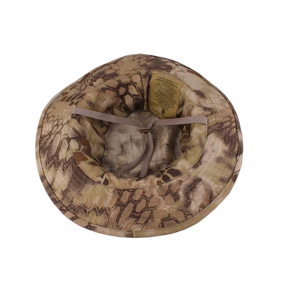 EmersonGear boonie hat showing outside Molle webbing for camouflage attachment.