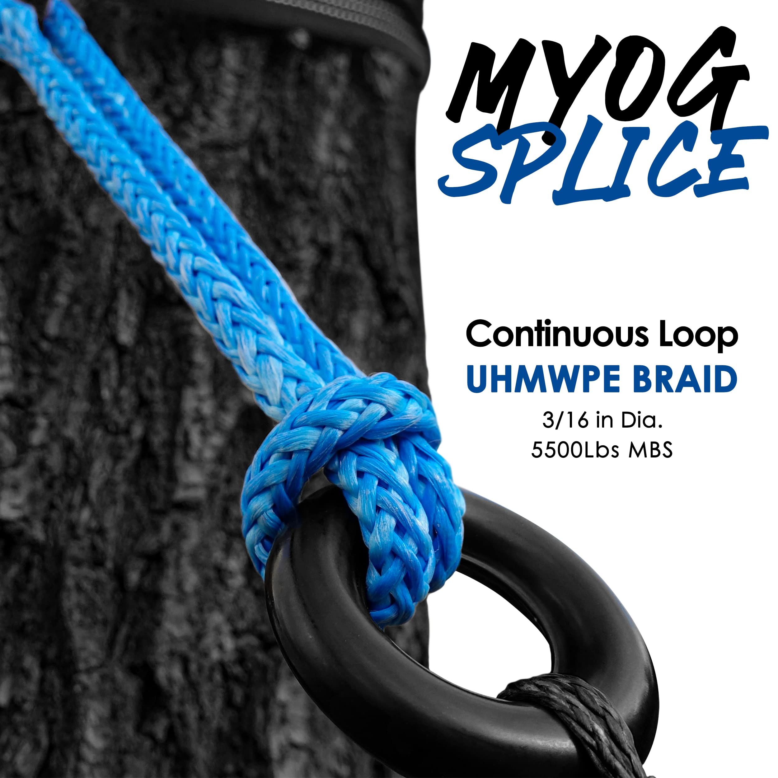 12-strand hollow braid UHMWPE cord for splicing and loops