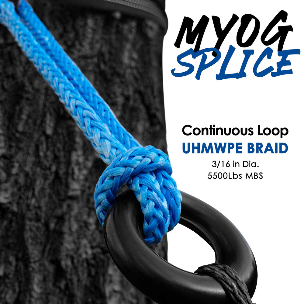 12-strand hollow braid UHMWPE cord close-up for splicing