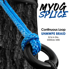 12-strand hollow braid UHMWPE cord close-up for splicing