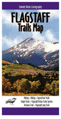 Emmet Barks Cartography Flagstaff Trails Map overview shows 340 miles of routes for planning hikes.