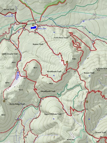 Emmet Barks Cartography Flagstaff Trails Map topography details shaded relief for terrain awareness.