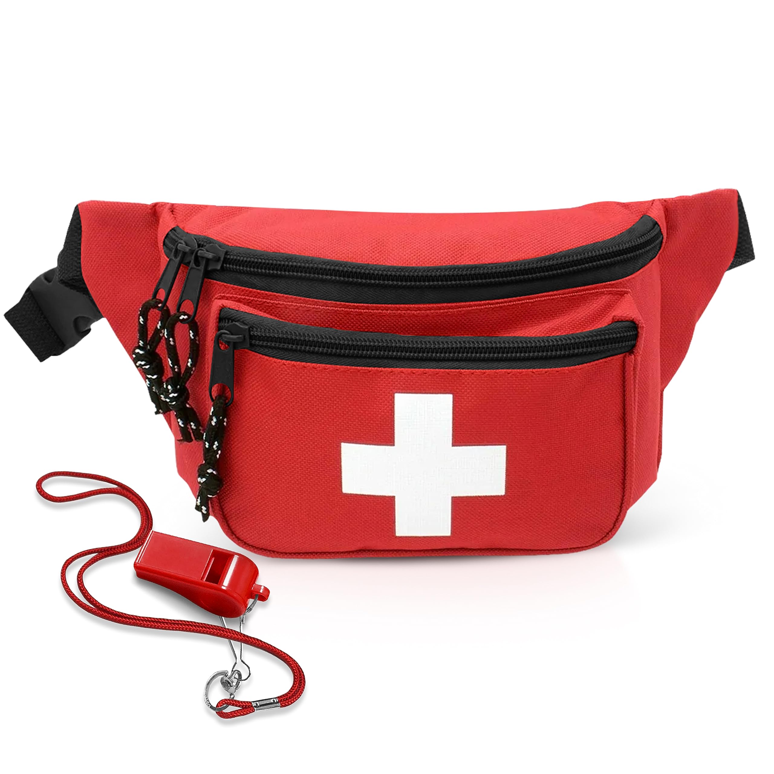 EMS XTRM Lifeguard fanny pack red with whistle lanyard for rapid first aid access