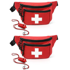 EMS XTRM lifeguard fanny pack red on beach for quick access to essentials