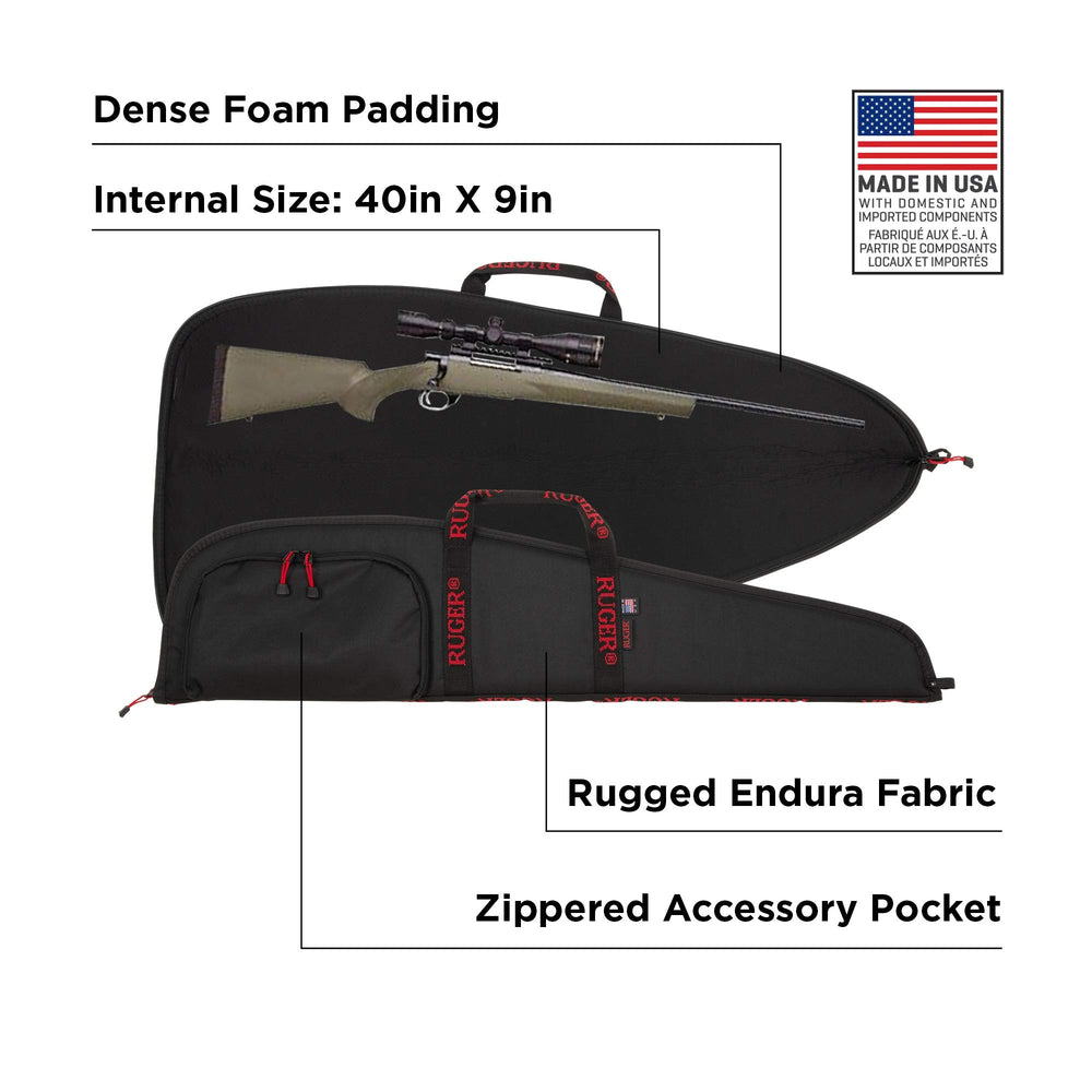 Endura fabric exterior of Ruger rifle case