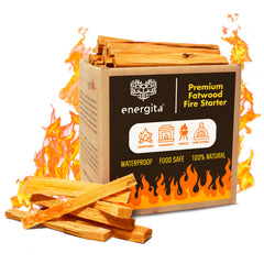 ENERGITA fatwood fire-starter sticks bulk box for reliable year-round fire starting.