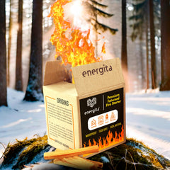 ENERGITA fatwood lighting sticks closeup showing resin-rich surface for easy ignition.