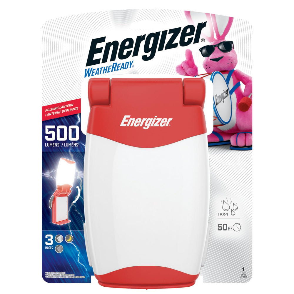 Energizer All-Weather Lantern folded compactly for easy storage and quick lighting.