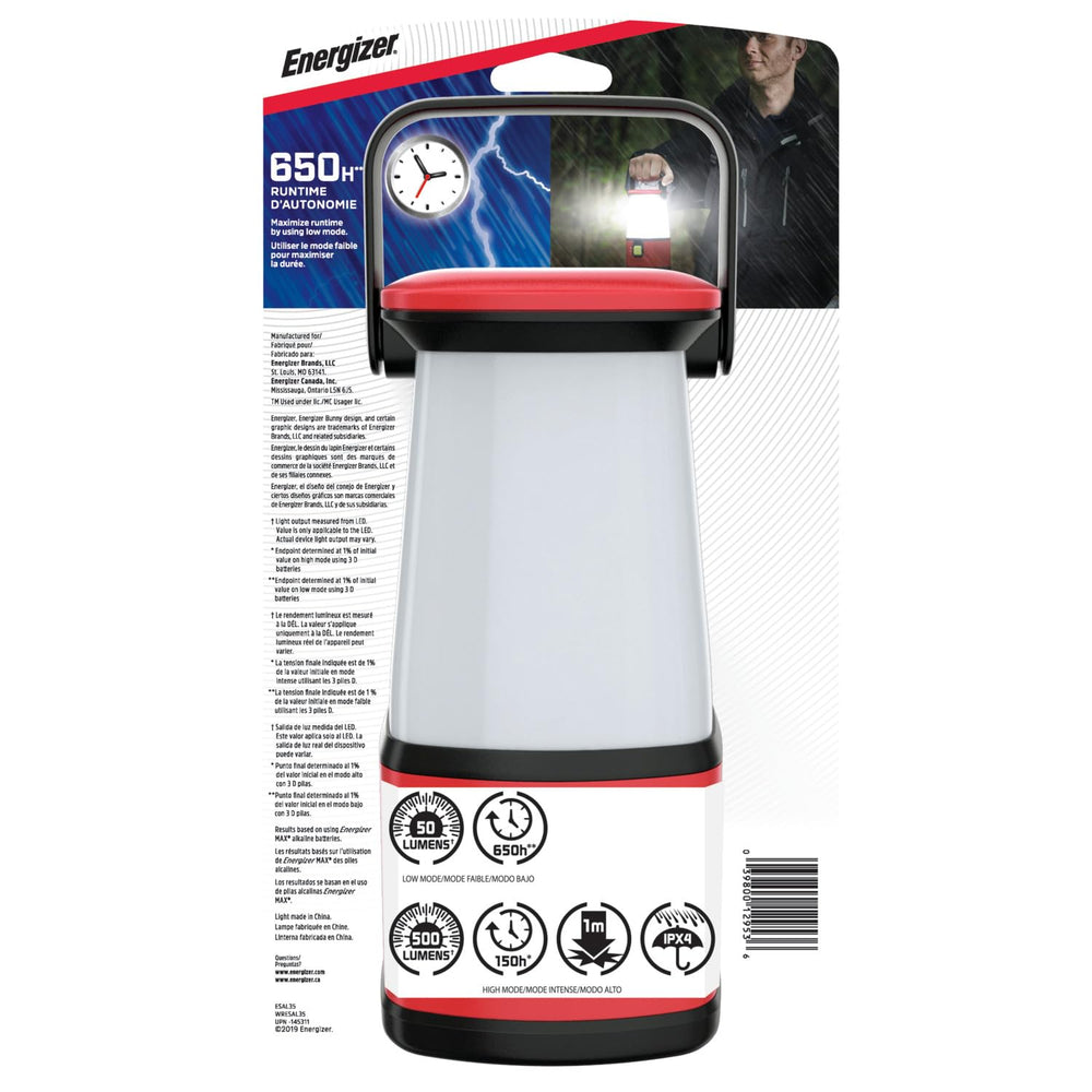 Energizer 360 Pro lantern outdoors for campsite illumination at night
