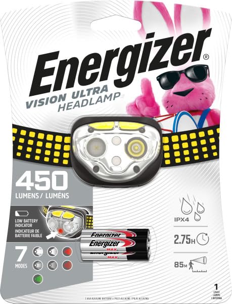 Energizer Vision headlamp beam path demonstrates long reach for outdoor navigation