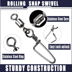 Barrel swivels with coastlock snaps in ENERHIKE set