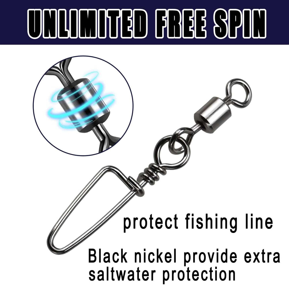 360 degree rotating swivel for smooth fishing line rotation