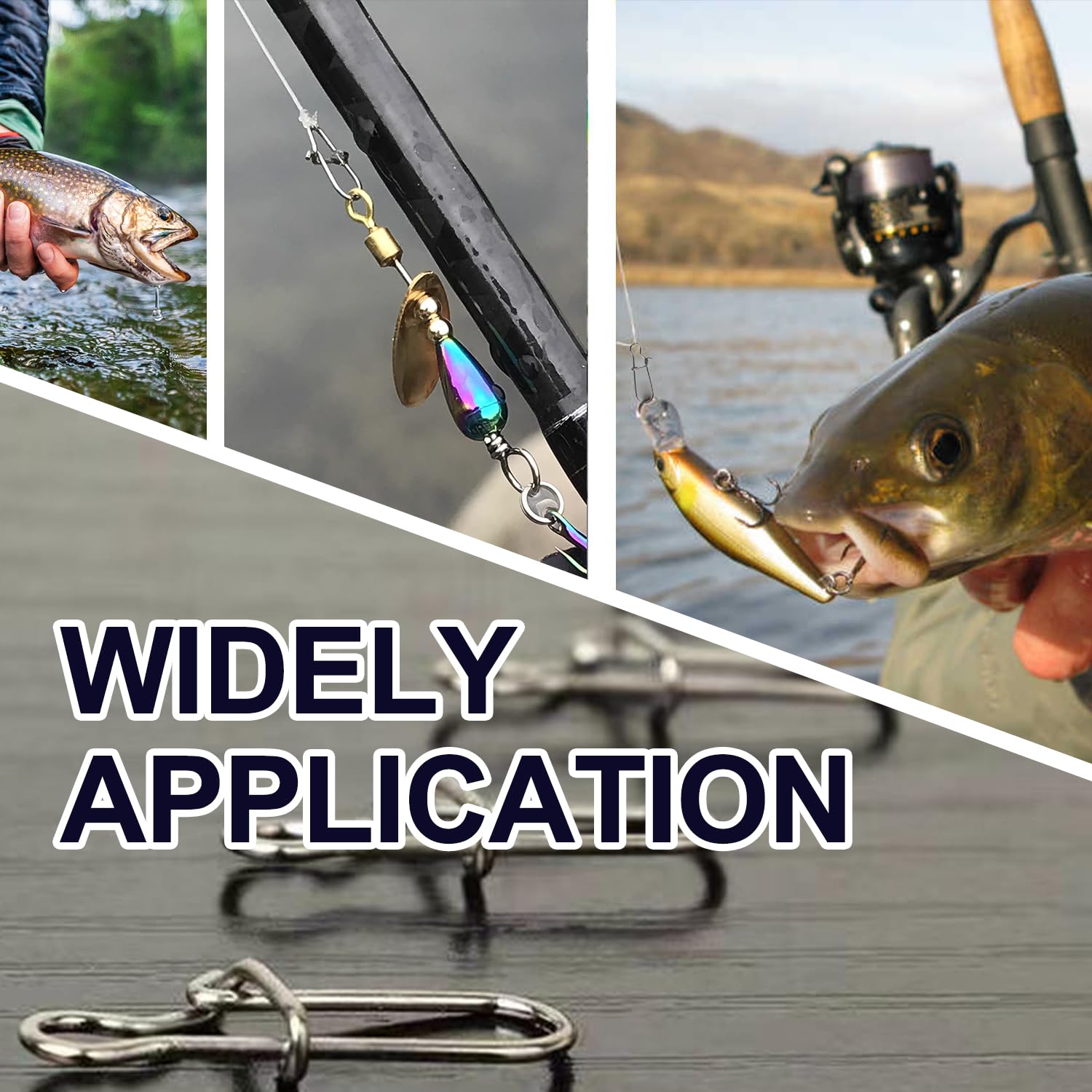 EnerHike duo lock snap 4# close-up on fishing line