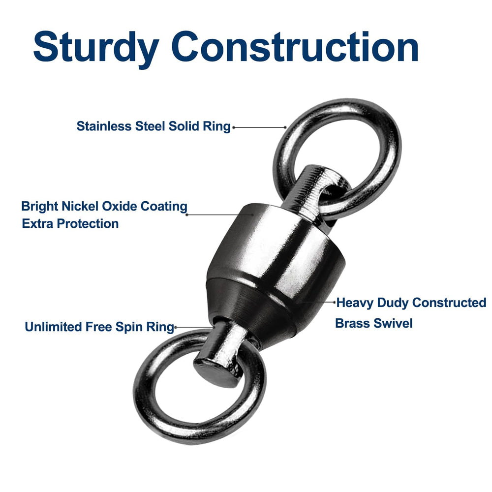 Enerhike saltwater fishing swivel product image - 60-piece pack
