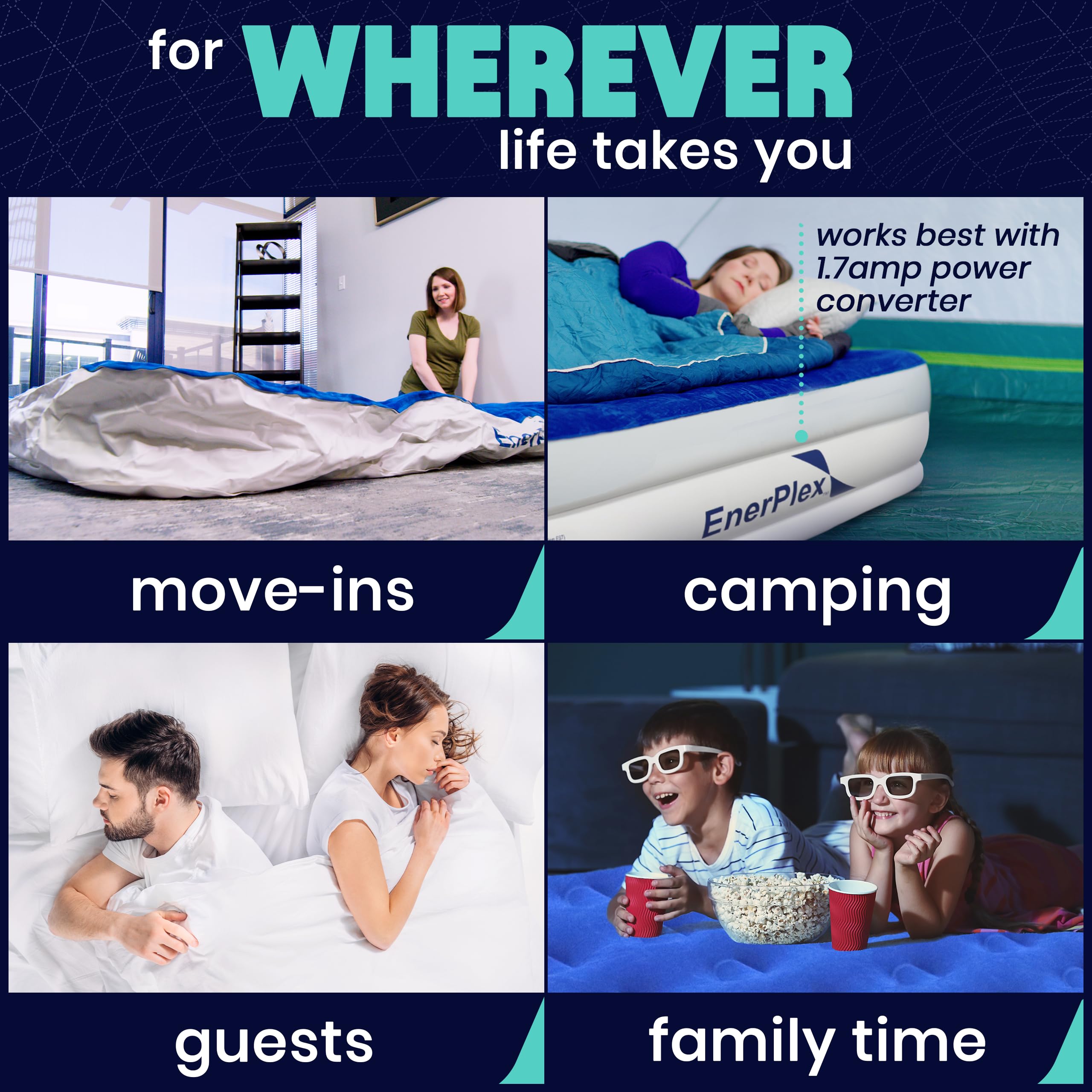 EnerPlex air mattress with 2-year warranty for reliable coverage