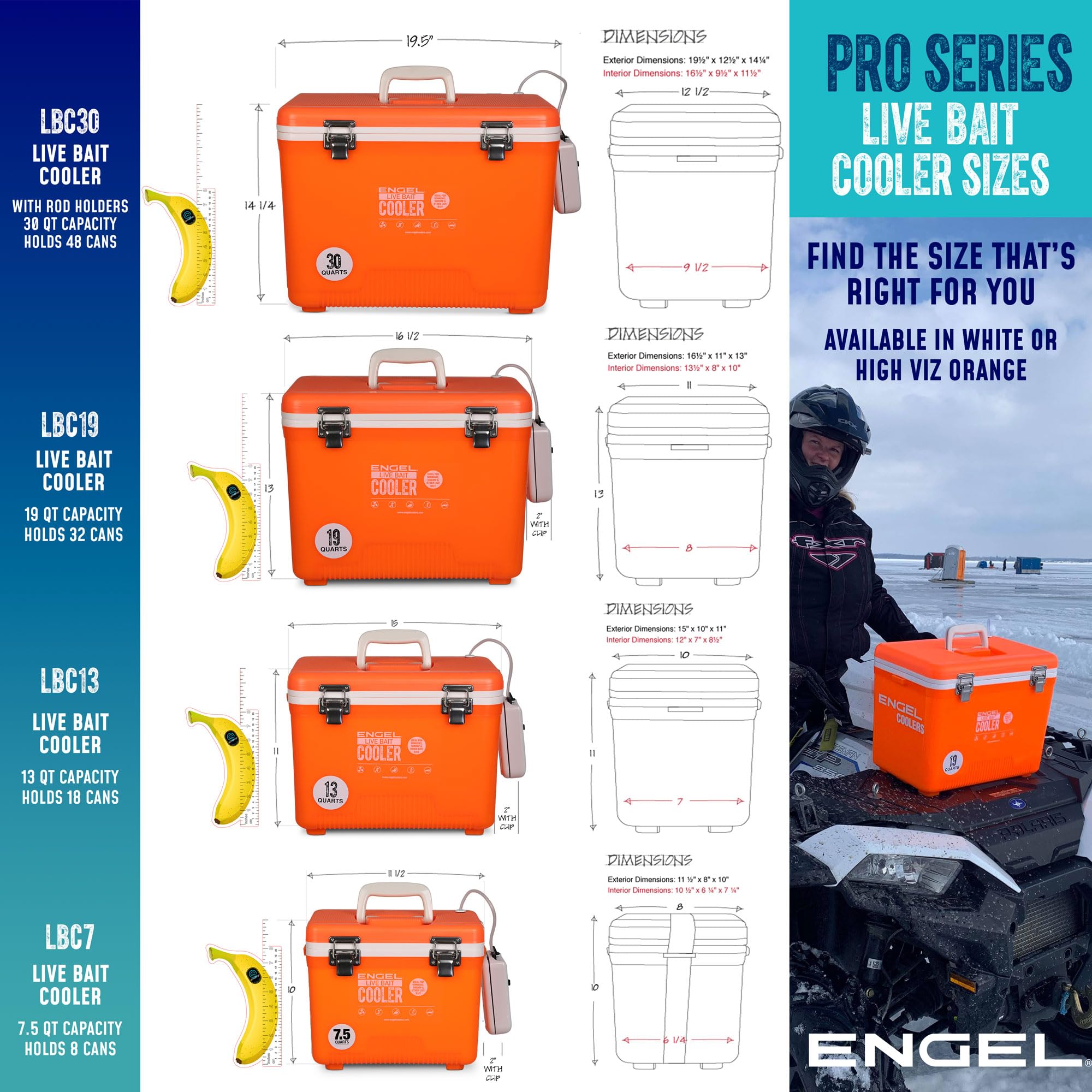 Engel 19qt live bait cooler insulated body preserves temperature in harsh conditions