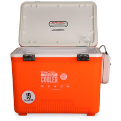 Engel 19qt live bait cooler leak-proof seal prevents spills on boats and trucks