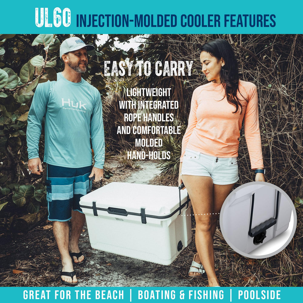 ENGEL cooler drain plug indicates quick water drainage after river trips.