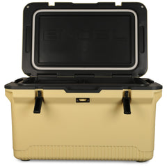 ENGEL 60qt ultra-light cooler front view emphasizes portable design for camping trips