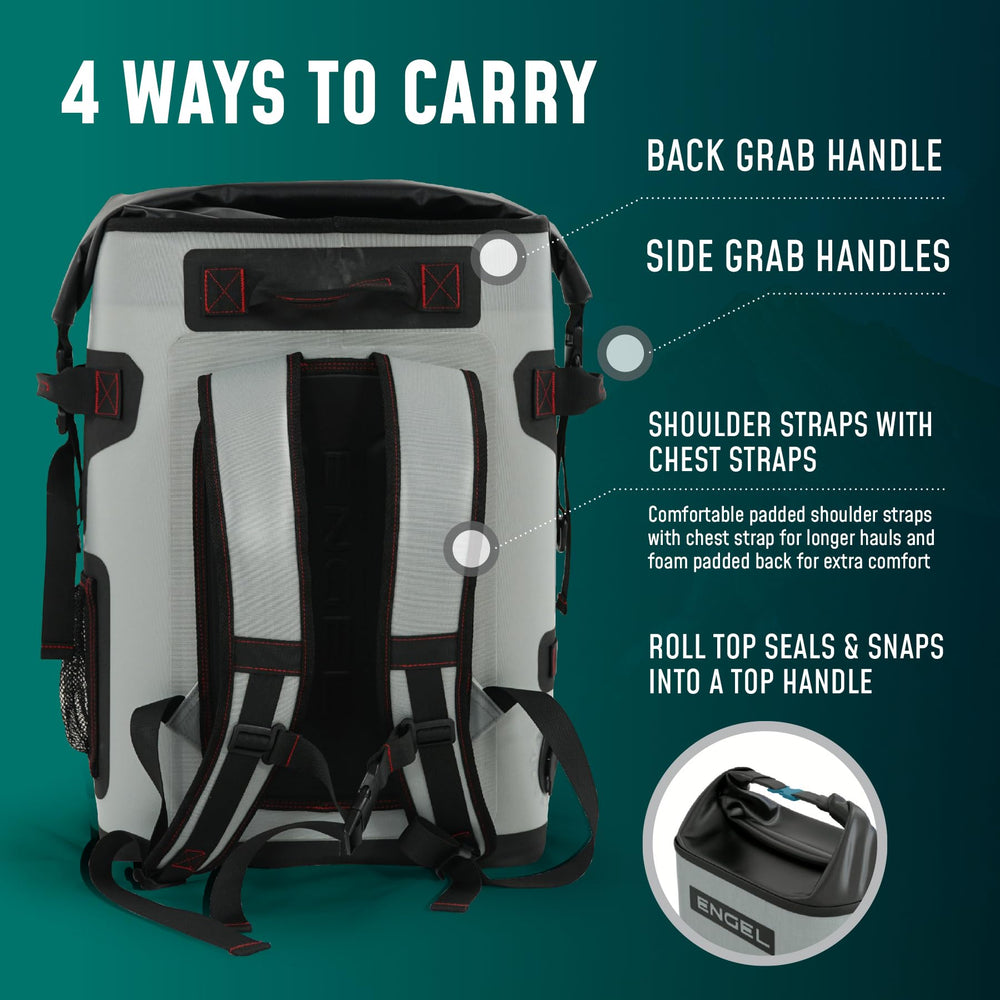 Engel BP25-Orange side pockets expand on-the-go storage.