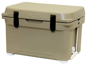 ENGEL ENG25 cooler with open lid—demonstrating compact, space-saving design