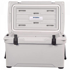 Engel ENG25 cooler exterior view showing rugged rotomolded construction for outdoor use.