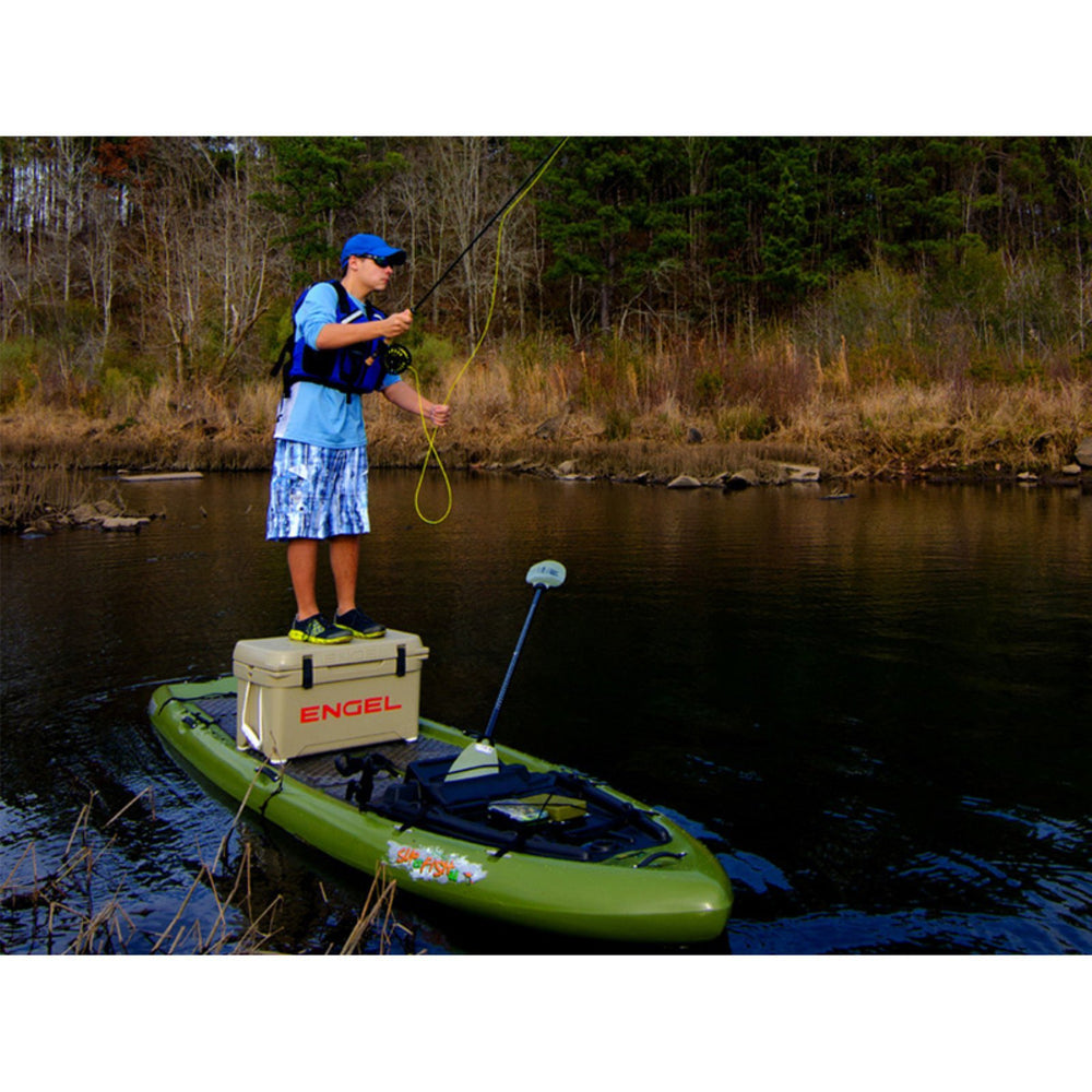 Engel ENG35 cooler, open lid, easy access for camping trips