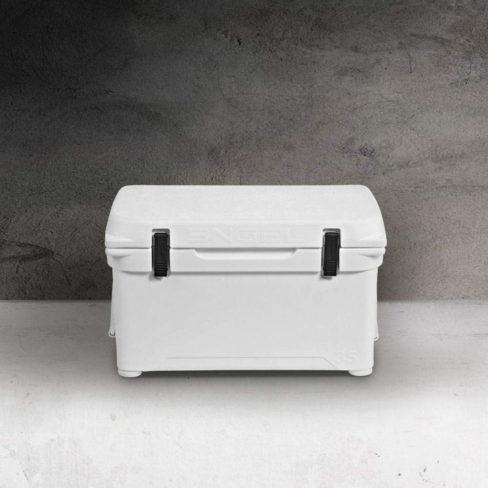 ENGEL ENG35 cooler side handles enable easy transport on camping trips.