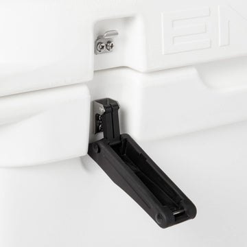 Engel ENG50 cooler with portable seat feature for on-site convenience.