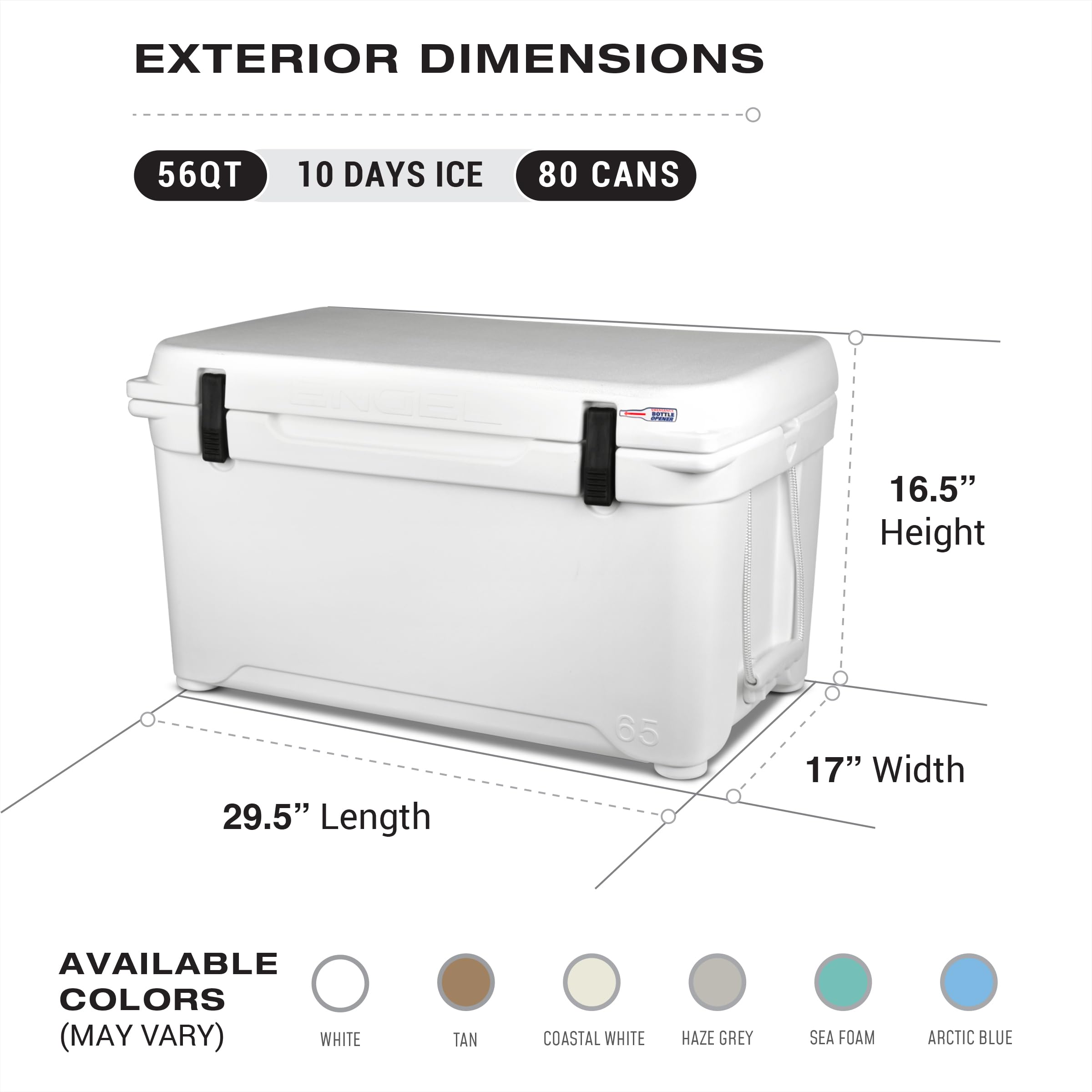 Engel ENG65 tall slim profile fits tight spaces in a vehicle