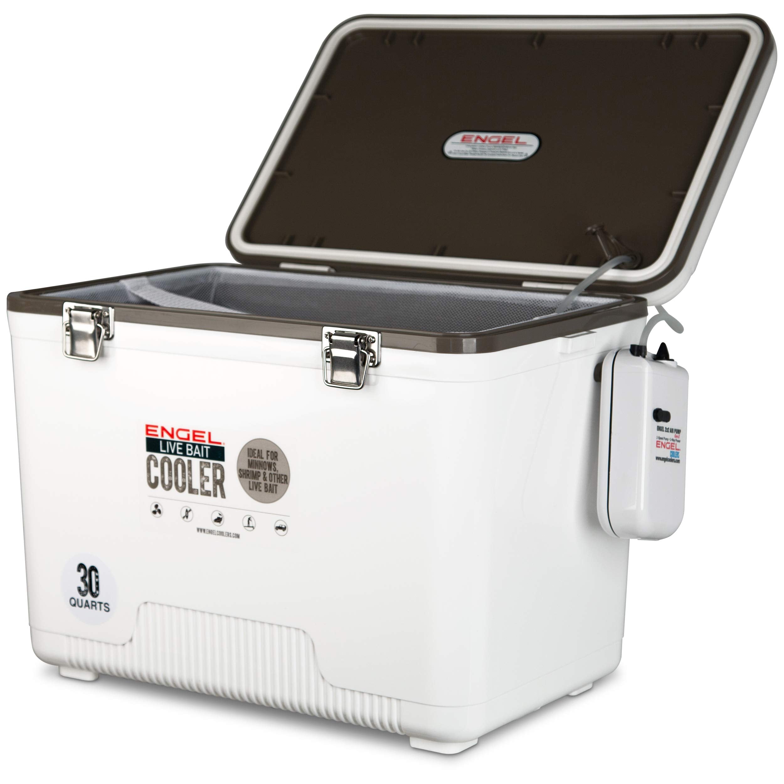 ENGEL ENGLBC30-N lid-mounted air-tube port optimizes capacity and splash control.
