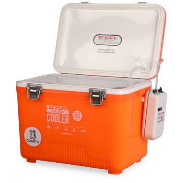 Engel heavy-duty hinges and stainless latches withstand rugged fishing days.