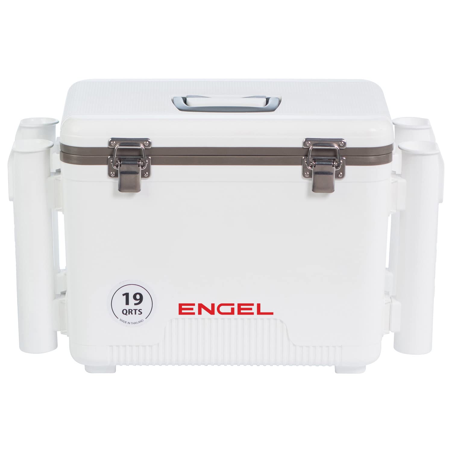 ENGEL UC19 drybox lid close-up with secure latch for leak-proof storage.