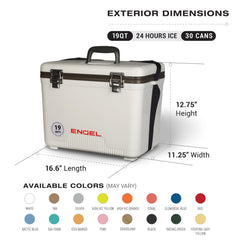 ENGEL UC19 stainless latches closeup showing durable hardware for rugged use.