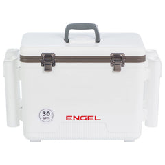ENGEL UC30 30qt drybox exterior in white for durable outdoor use