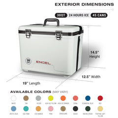 Engel UC30 with airtight gasket seals moisture for electronics or snacks.