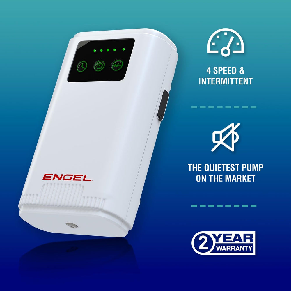ENGEL USB-rechargeable aerator with compact design for on-the-go bait use
