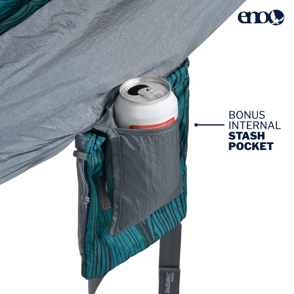 ENO DoubleNest at the beach providing shade and relaxation